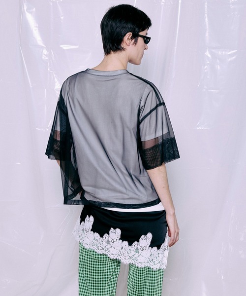 MAISON SPECIAL(メゾンスペシャル)の「Sheer Layered T-Shirt/シアーレイヤードTシャツ(Tシャツ/カットソー・レディース・ピンク/ミント/ブラック・FREE)」の16枚目の写真
