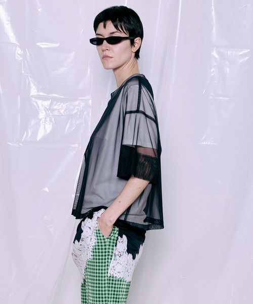 MAISON SPECIAL(メゾンスペシャル)の「Sheer Layered T-Shirt/シアーレイヤードTシャツ(Tシャツ/カットソー・レディース・ピンク/ミント/ブラック・FREE)」の13枚目の写真