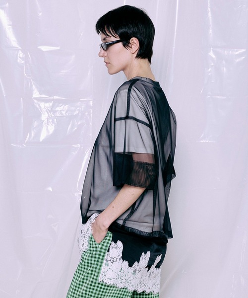 MAISON SPECIAL(メゾンスペシャル)の「Sheer Layered T-Shirt/シアーレイヤードTシャツ(Tシャツ/カットソー・レディース・ピンク/ミント/ブラック・FREE)」の14枚目の写真