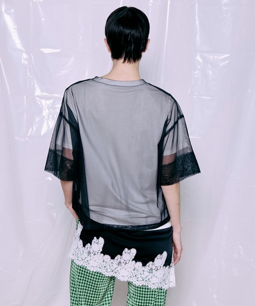 MAISON SPECIAL(メゾンスペシャル)の「Sheer Layered T-Shirt/シアーレイヤードTシャツ(Tシャツ/カットソー・レディース・ピンク/ミント/ブラック・FREE)」の15枚目の写真