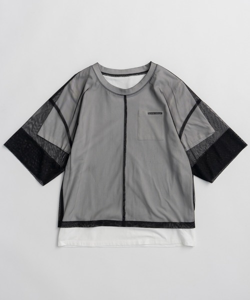MAISON SPECIAL(メゾンスペシャル)の「Sheer Layered T-Shirt/シアーレイヤードTシャツ(Tシャツ/カットソー・レディース・ピンク/ミント/ブラック・FREE)」の21枚目の写真