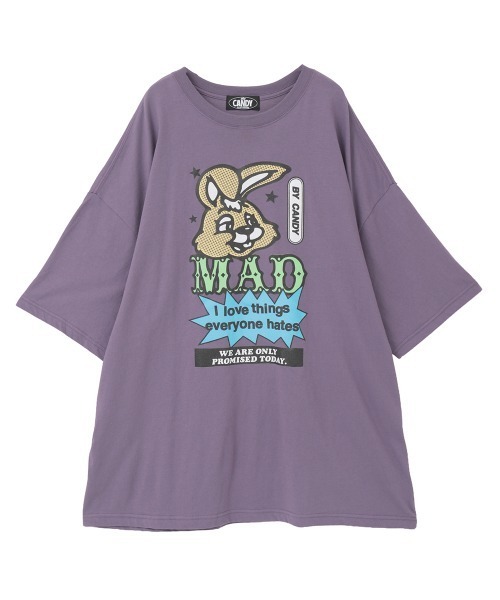 Candy Stripper(キャンディストリッパー)の「MAD BUNNY BIG BIG Tシャツ(Tシャツ/カットソー・レディース・パープル/ブラック/オフホワイト・FREE)」の3枚目の写真