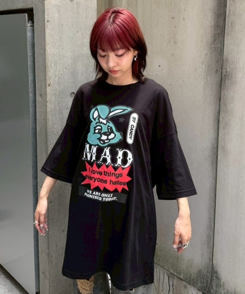 Candy Stripper（キャンディストリッパー）の「MAD BUNNY BIG BIG Tシャツ（Tシャツ/カットソー・レディース・パープル/ブラック/オフホワイト・FREE）」の11枚目の写真