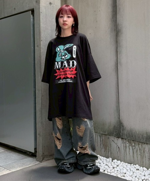 Candy Stripper（キャンディストリッパー）の「MAD BUNNY BIG BIG Tシャツ（Tシャツ/カットソー・レディース・パープル/ブラック/オフホワイト・FREE）」の12枚目の写真