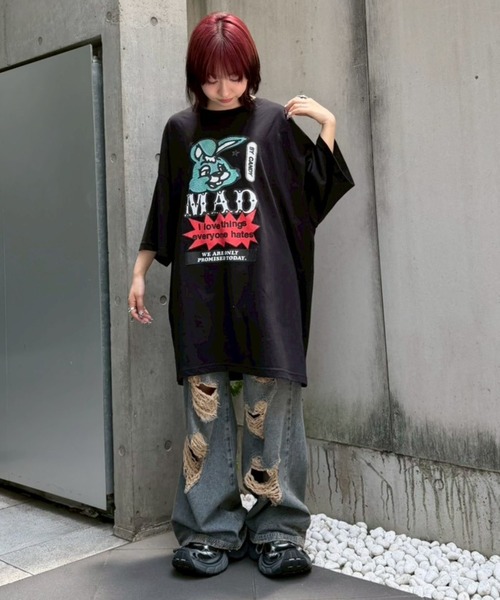 Candy Stripper（キャンディストリッパー）の「MAD BUNNY BIG BIG Tシャツ（Tシャツ/カットソー・レディース・パープル/ブラック/オフホワイト・FREE）」の13枚目の写真