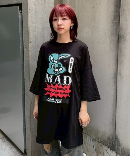 Candy Stripper（キャンディストリッパー）の「MAD BUNNY BIG BIG Tシャツ（Tシャツ/カットソー・レディース・パープル/ブラック/オフホワイト・FREE）」の10枚目の写真