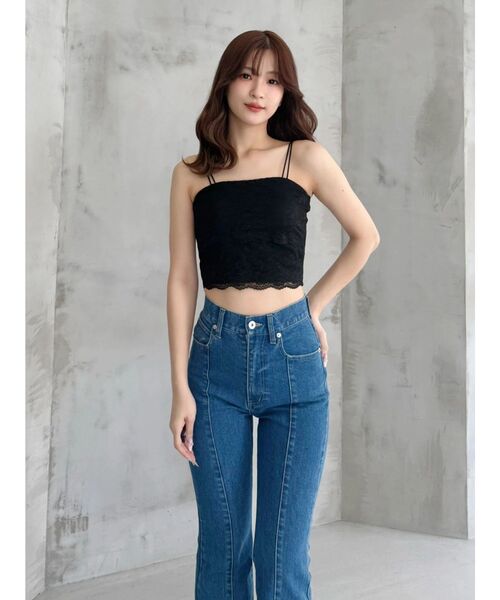 MERCURYDUO(マーキュリーデュオ)の「【MERCURYDUO×AMPHI】カップ付きレースベアトップ(Tシャツ/カットソー・レディース・オフホワイト/ミント/ブラック・FREE)」の19枚目の写真