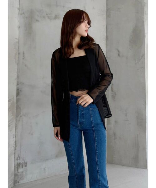 MERCURYDUO(マーキュリーデュオ)の「【MERCURYDUO×AMPHI】カップ付きレースベアトップ(Tシャツ/カットソー・レディース・オフホワイト/ミント/ブラック・FREE)」の18枚目の写真