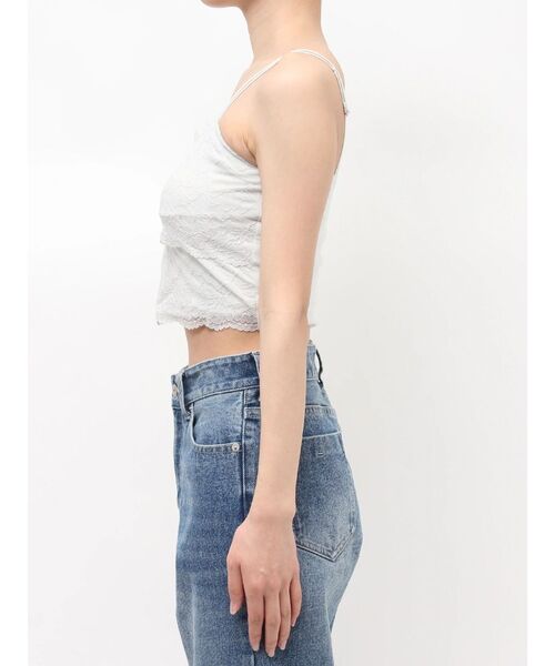 MERCURYDUO(マーキュリーデュオ)の「【MERCURYDUO×AMPHI】カップ付きレースベアトップ(Tシャツ/カットソー・レディース・オフホワイト/ミント/ブラック・FREE)」の13枚目の写真