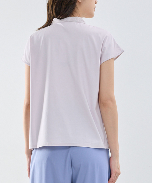 NARACAMICIE（ナラカミーチェ）の「【NARACAMICIE】ラインフラワープリントコンビリボントップス（Tシャツ/カットソー・レディース・ピンク/グレー・M）」の7枚目の写真