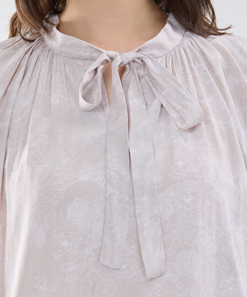 NARACAMICIE（ナラカミーチェ）の「【NARACAMICIE】ラインフラワープリントコンビリボントップス（Tシャツ/カットソー・レディース・ピンク/グレー・M）」の8枚目の写真