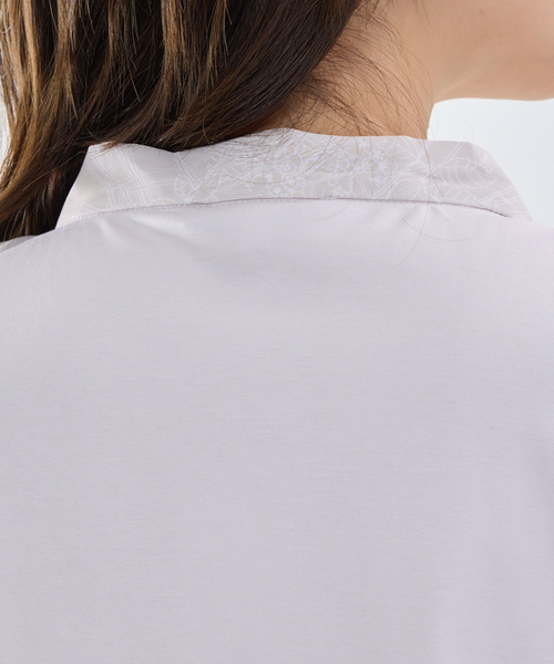 NARACAMICIE（ナラカミーチェ）の「【NARACAMICIE】ラインフラワープリントコンビリボントップス（Tシャツ/カットソー・レディース・ピンク/グレー・M）」の10枚目の写真