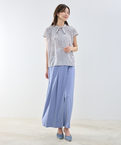 NARACAMICIE（ナラカミーチェ）の「【NARACAMICIE】ラインフラワープリントコンビリボントップス（Tシャツ/カットソー・レディース・ピンク/グレー・M）」の16枚目の写真