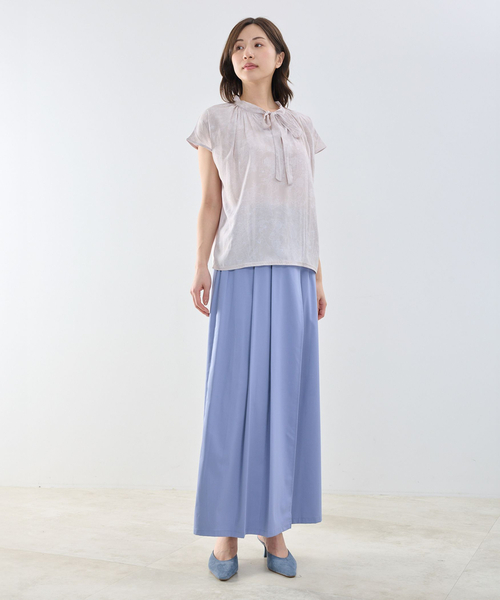 NARACAMICIE（ナラカミーチェ）の「【NARACAMICIE】ラインフラワープリントコンビリボントップス（Tシャツ/カットソー・レディース・ピンク/グレー・M）」の17枚目の写真