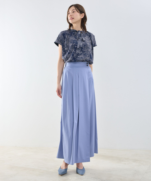 NARACAMICIE（ナラカミーチェ）の「【NARACAMICIE】ラインフラワープリントコンビリボントップス（Tシャツ/カットソー・レディース・ピンク/グレー・M）」の18枚目の写真