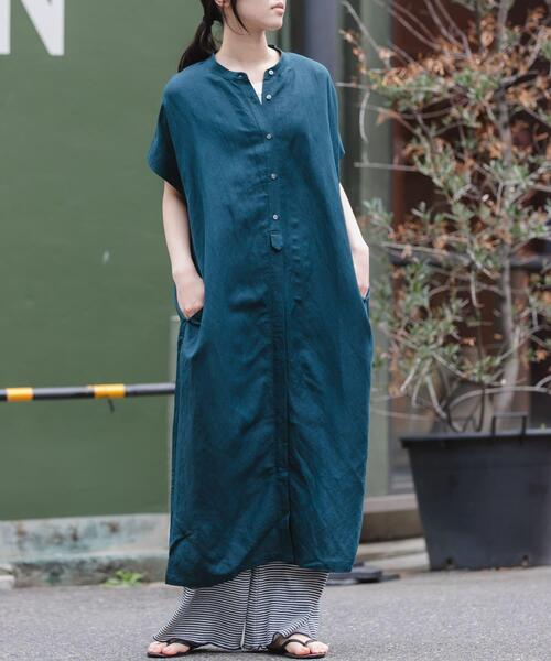 URBAN RESEARCH DOORS(アーバンリサーチドアーズ)の「FORK&SPOON リネンレーヨンシャツワンピース(ワンピース・レディース・グレー系その他/グリーン系その他/ブルー系その他・1/2)」の5枚目の写真