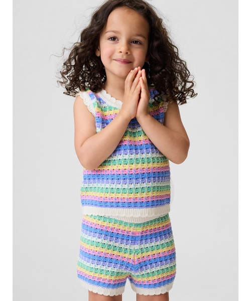 GAP（ギャップ）の「クロシェ タンクトップ (幼児・ベビー)（ニット/セーター・キッズ・マルチ/ピンク/イエロー・70cm/80ｃｍ/90cm/95cm/100cm/105cm/110cm）」の2枚目の写真
