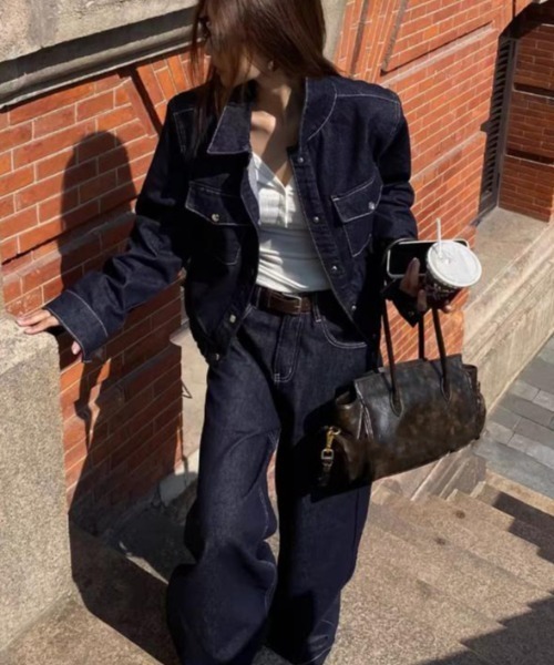semplice(センプリチェ)の「セットアップ【韓国ファッション】(セットアップ・レディース・ブルー・XL/L/M/S)」の5枚目の写真