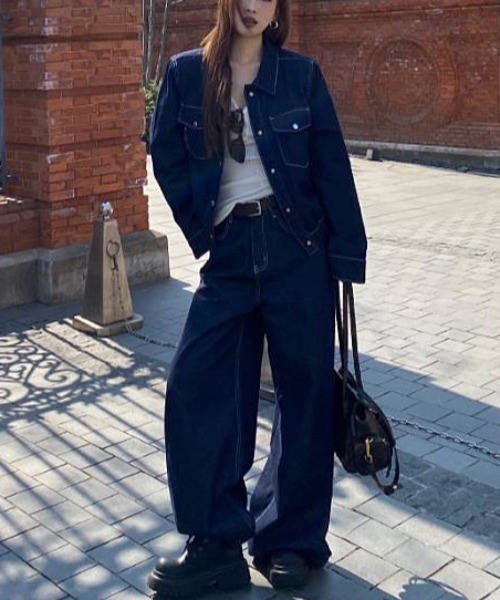 semplice(センプリチェ)の「セットアップ【韓国ファッション】(セットアップ・レディース・ブルー・XL/L/M/S)」の9枚目の写真