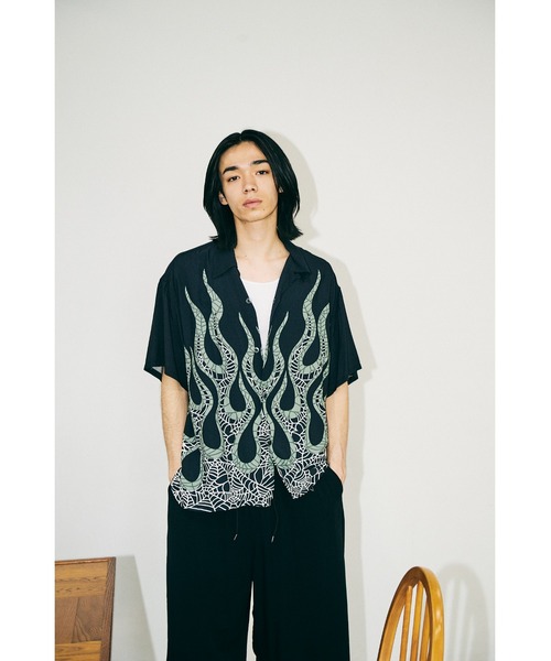 TOWNCRAFT（タウンクラフト）の「TOWNCRAFT タウンクラフト / printed loop collar shirt（シャツ/ブラウス・メンズ・その他2/その他1/ブラック/その他3・SMALL/LARGE/MEDIUM）」の4枚目の写真