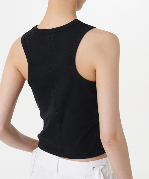 MUSINSA STANDARD WOMAN（ムシンサスタンダードウーマン）の「ウィメンズフロントカットアウトタンクトップ[ブラック]（Tシャツ/カットソー・レディース・その他・SMALL/MEDIUM/LARGE/X-SMALL）」の6枚目の写真