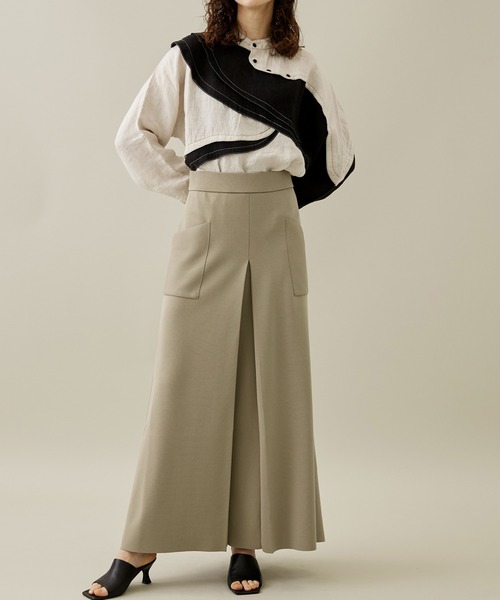 WRAPINKNOT（ラッピンノット）の「[WRAPINKNOT/ラッピンノット]EX.SLIT SKIRT（スカート・レディース・ブラック/アイボリー/カーキ・1/0）」の5枚目の写真