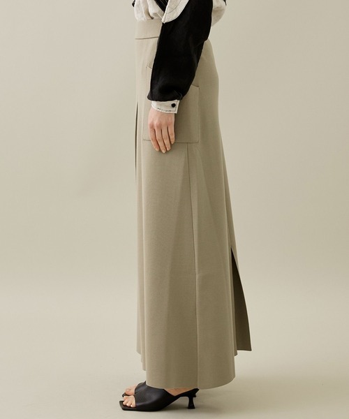 WRAPINKNOT（ラッピンノット）の「[WRAPINKNOT/ラッピンノット]EX.SLIT SKIRT（スカート・レディース・ブラック/アイボリー/カーキ・1/0）」の7枚目の写真