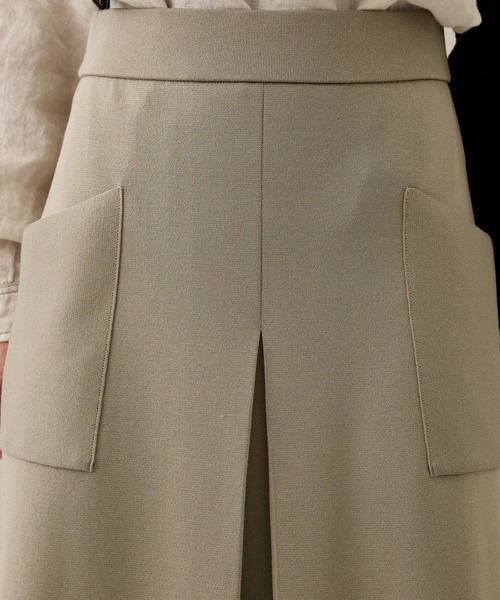 WRAPINKNOT（ラッピンノット）の「[WRAPINKNOT/ラッピンノット]EX.SLIT SKIRT（スカート・レディース・ブラック/アイボリー/カーキ・1/0）」の9枚目の写真