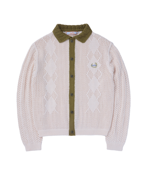 Argyle クロシェ samaer вязаный кардиган (оранжевый)