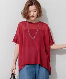 23区 ニジュウサンク フリルスリーブドッキングプルオーバー 黒 23区｜ニジュウサンクのトップス（フリル）通販 - ZOZOTOWN