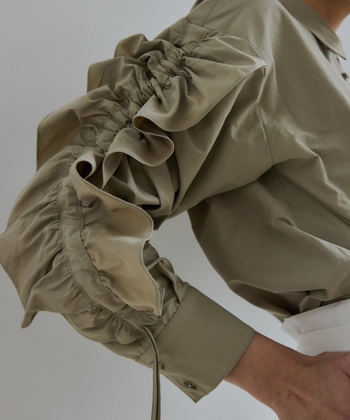 ORGUE(オルグ)の「Frill ribbon shirt/フリルリボンシャツ(シャツ/ブラウス・レディース・ブラック/ベージュ・FREE)」の10枚目の写真