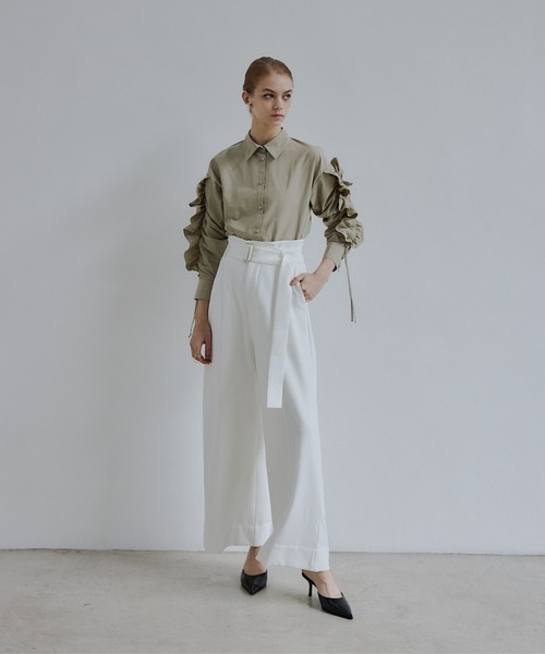 ORGUE(オルグ)の「Frill ribbon shirt/フリルリボンシャツ(シャツ/ブラウス・レディース・ブラック/ベージュ・FREE)」の11枚目の写真