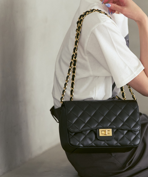 maison-vincent(メゾンヴァンサン)の「《WEB限定追加5》Maison Vincent/メゾンヴァンサン チェーンバッグ(ショルダーバッグ・レディース・ベージュ/ブラック・FREE)」の3枚目の写真
