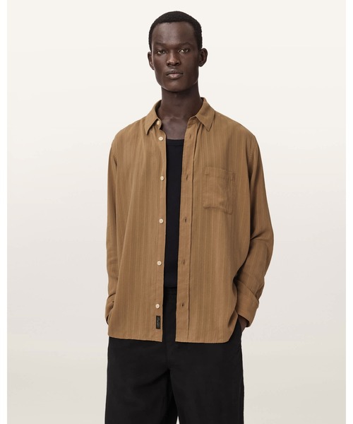 ALLSAINTS(オールセインツ)の「CARLYLE OVERSIZED LONG SLEEVE SHIRT | CARLYLE オーバーサイズ 長袖 シャツ(シャツ/ブラウス・メンズ・ブラウン系その他・M/S/XS/L)」の5枚目の写真