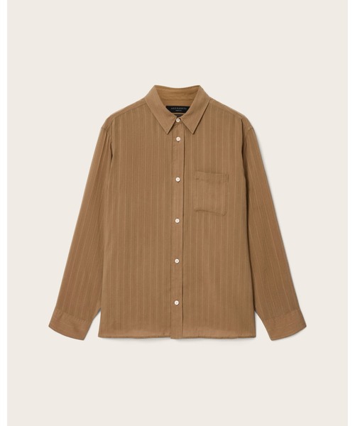 ALLSAINTS(オールセインツ)の「CARLYLE OVERSIZED LONG SLEEVE SHIRT | CARLYLE オーバーサイズ 長袖 シャツ(シャツ/ブラウス・メンズ・ブラウン系その他・M/S/XS/L)」の2枚目の写真