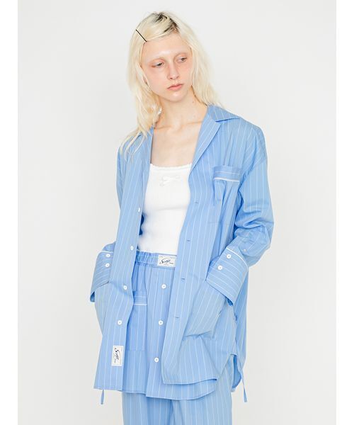 SORIN(ソリン )の「Stripe Pajama Jacket/ストライプ パジャマジャケット(テーラードジャケット・レディース・ライラック/ブルー/ホワイト・38)」の12枚目の写真