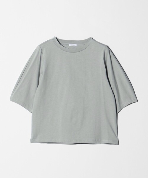 A DAY IN THE LIFE UNITED ARROWS（アデイインザライフユナイテッドアローズ）の「シルケットテンジク カーブスリーブTシャツ  ‐接触冷感・UVカット‐＜A DAY IN THE LIFE＞（Tシャツ/カットソー・レディース・オフホワイト/ライム/ピンク/ダークグレー・FREE）」の4枚目の写真