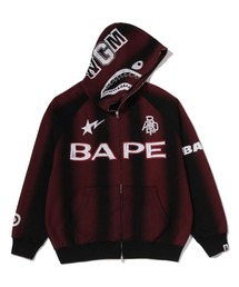 A BATHING APE | HAND DRAW FOOTBALL SHARK RELAXED FIT FULL ZIP HOODIE(パーカー)