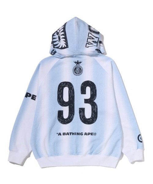 A BATHING APE（アベイシングエイプ）の「HAND DRAW FOOTBALL SHARK RELAXED FIT FULL ZIP HOODIE（パーカー・メンズ・ブラック/ホワイト・MEDIUM/X-LARGE/SMALL/XX-LARGE）」の5枚目の写真