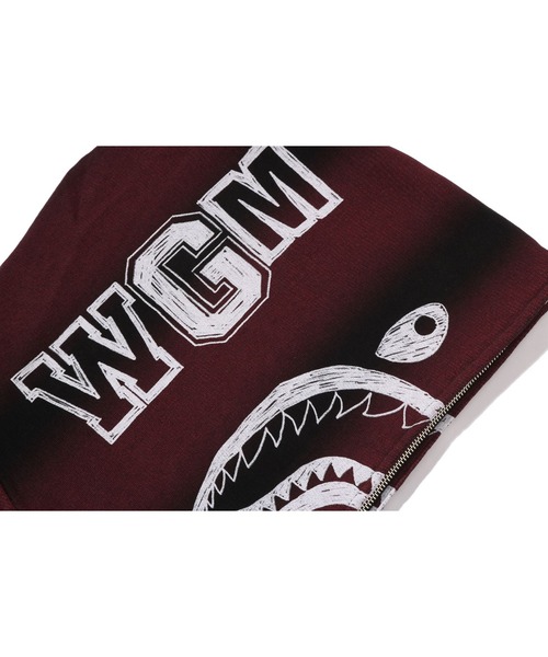 A BATHING APE（アベイシングエイプ）の「HAND DRAW FOOTBALL SHARK RELAXED FIT FULL ZIP HOODIE（パーカー・メンズ・ブラック/ホワイト・MEDIUM/X-LARGE/SMALL/XX-LARGE）」の8枚目の写真