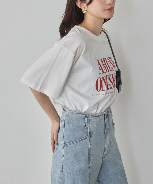 hunch(ハンチ)の「コンパクトスムース ロゴ Tシャツ(Tシャツ/カットソー・レディース・カーキ/ブラック/オフホワイト・FREE)」の19枚目の写真