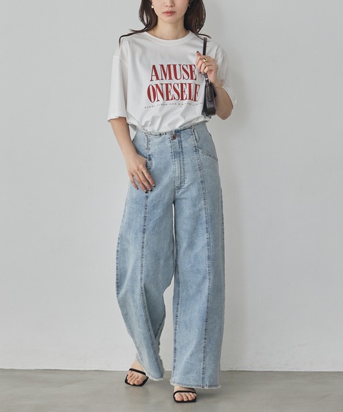 hunch(ハンチ)の「コンパクトスムース ロゴ Tシャツ(Tシャツ/カットソー・レディース・カーキ/ブラック/オフホワイト・FREE)」の21枚目の写真