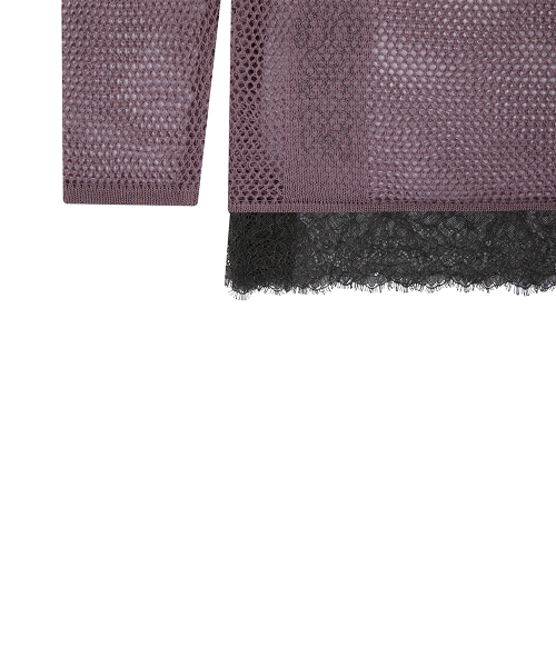 LUVISTRUE(ラヴイズトゥルー)の「SY LACE NET KNIT(INDIE PINK)(ニット/セーター・レディース・その他・FREE)」の5枚目の写真