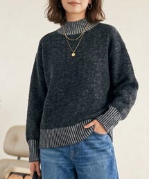 【\5色展開/新作/】グラデーション ウォッシャブル ハイネック ニット 長袖 プルオーバー/秋冬