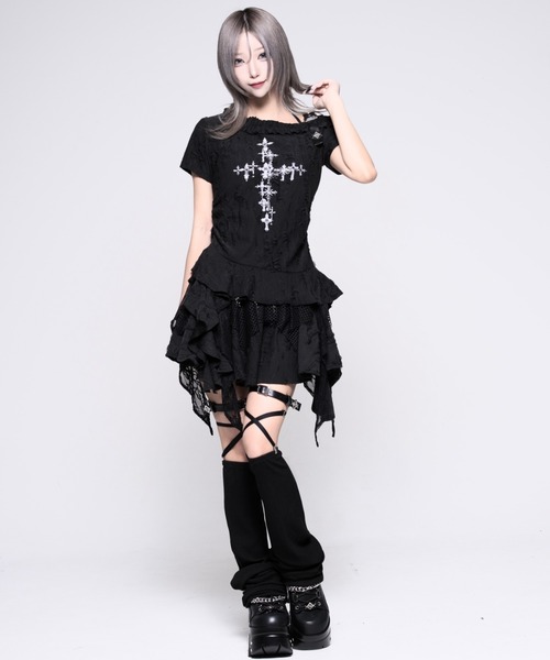 REFLEM(レフレム)の「『REFLEM/レフレム』接結ダメージオフショルトップス(Tシャツ/カットソー・レディース・グレー/ホワイト/ブラック・L/M)」の4枚目の写真