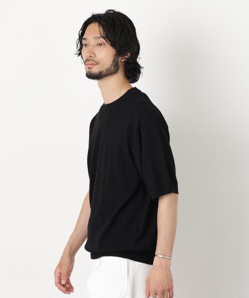 NANO universe(ナノユニバース)の「C/Ny ブークレ クルーネックニットTEE(Tシャツ/カットソー・メンズ・ブラック/ライトグレー/ボルドー・L/M/S)」の12枚目の写真