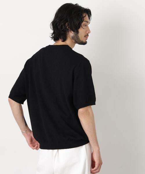 NANO universe(ナノユニバース)の「C/Ny ブークレ クルーネックニットTEE(Tシャツ/カットソー・メンズ・ブラック/ライトグレー/ボルドー・L/M/S)」の13枚目の写真