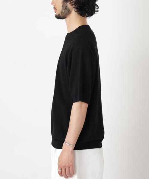 NANO universe(ナノユニバース)の「C/Ny ブークレ クルーネックニットTEE(Tシャツ/カットソー・メンズ・ブラック/ライトグレー/ボルドー・L/M/S)」の18枚目の写真