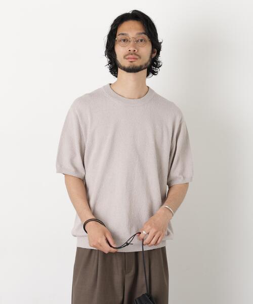 NANO universe(ナノユニバース)の「C/Ny ブークレ クルーネックニットTEE(Tシャツ/カットソー・メンズ・ブラック/ライトグレー/ボルドー・L/M/S)」の13枚目の写真