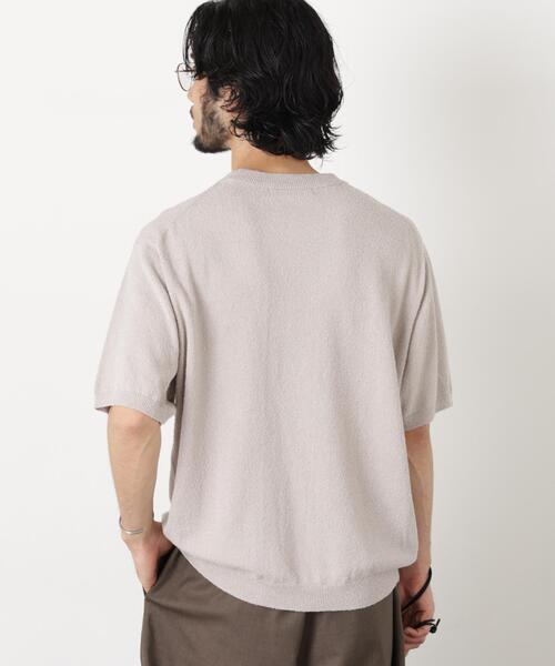 NANO universe(ナノユニバース)の「C/Ny ブークレ クルーネックニットTEE(Tシャツ/カットソー・メンズ・ブラック/ライトグレー/ボルドー・L/M/S)」の14枚目の写真